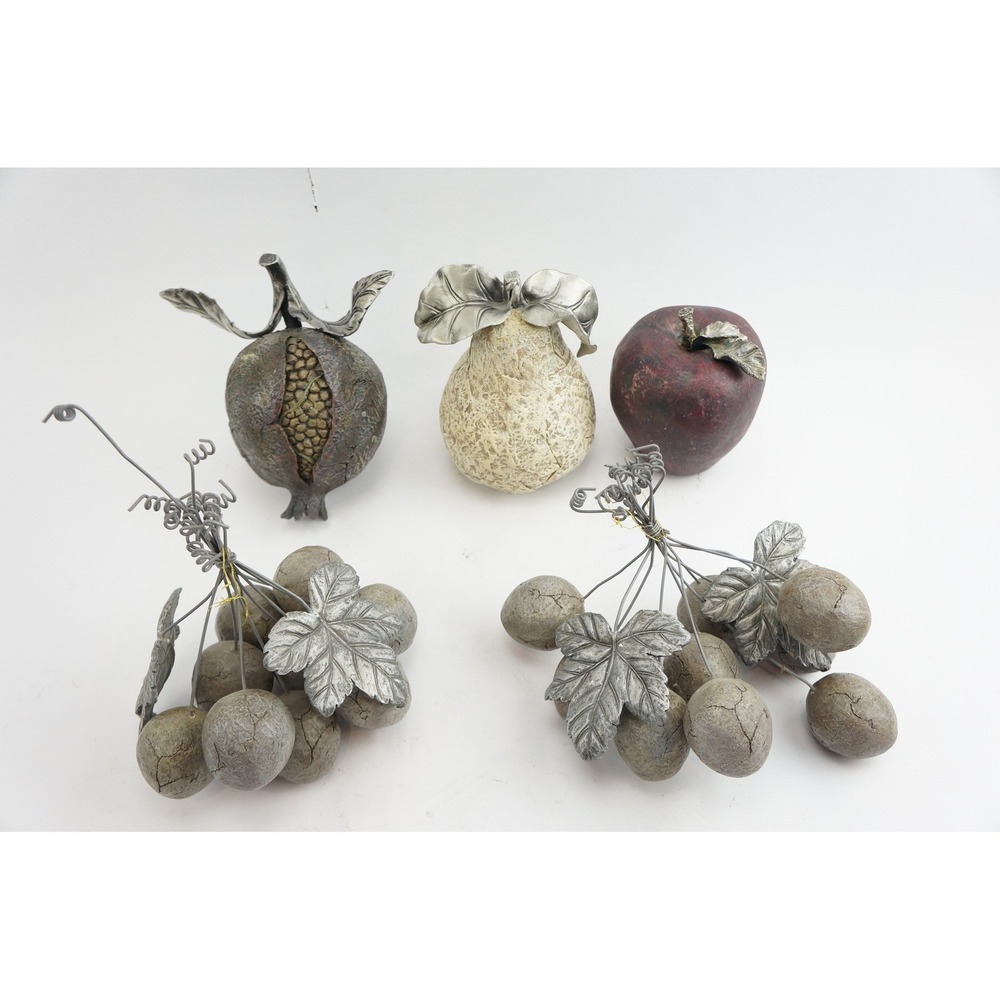 Decorative Artificial Fruit Set 5pc Multicolor Stone Texture Good